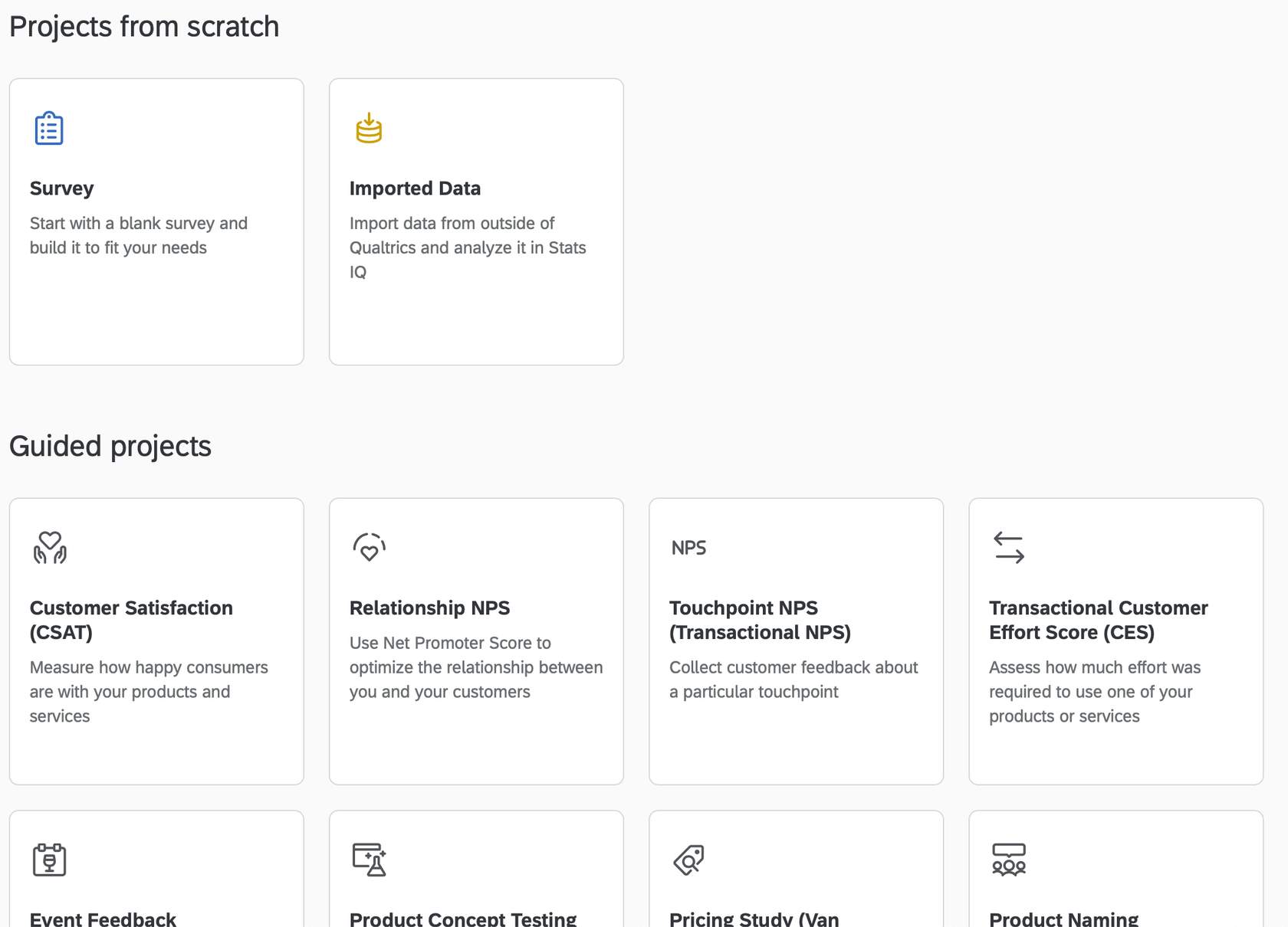 Qualtrics-build-project-step-two