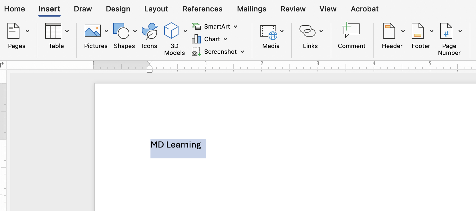 Shows text highlighted that will be linked.