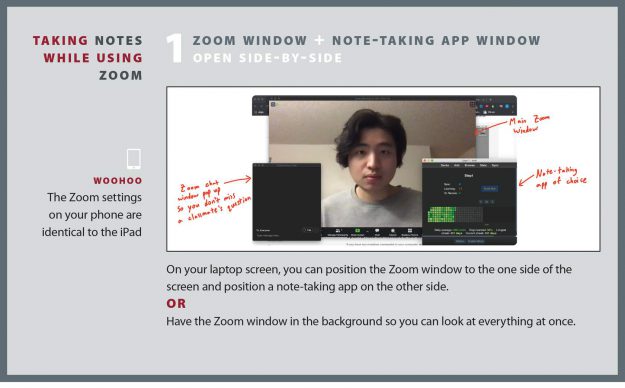 Screenshot zoom video note-taking guidelines